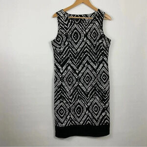 Mario Serrani Italy Sleeveless Printed Sheath Dress Size 12